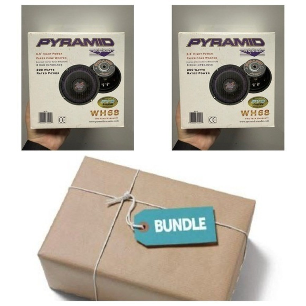 2 - Pyramid WH68 x 6.5" High‎ Power Paper Cone Woofer – 200W New